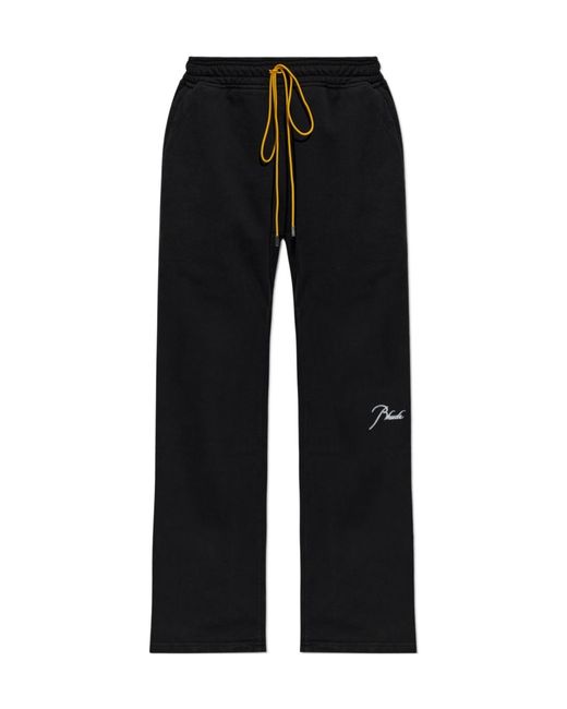 Rhude Black Drawstring Athletic Pants for men