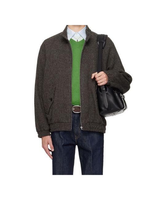 Auralee Green Long-Sleeved Casual Jacket for men