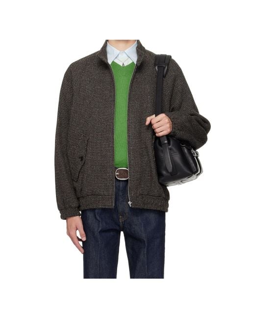 Auralee Green Long-Sleeved Casual Jacket for men