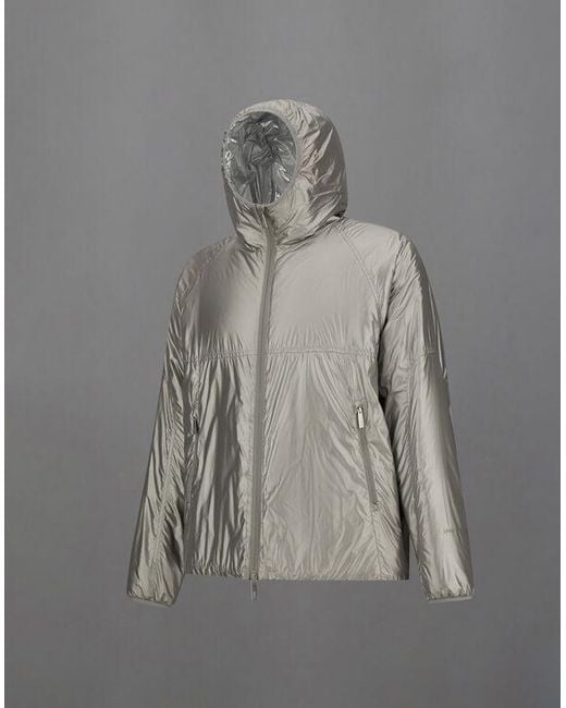 Herno Gray Laminar Metallic Shield Hooded Jacket for men
