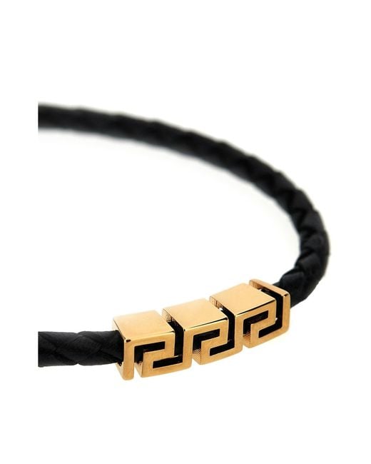 Versace Metallic Greca Braided Bracelet for men
