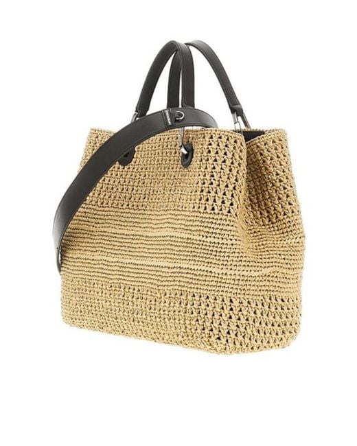 Emporio Armani Metallic Perforated Logo Tote Bag