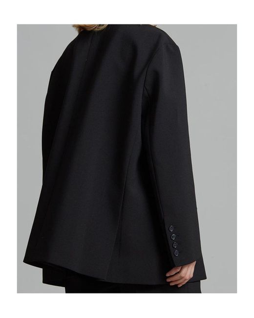 Frankie Shop Black Oversized Single-Breasted Blazer
