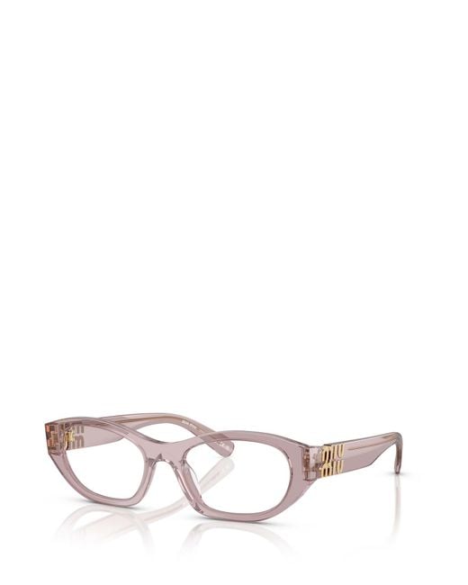 Miu Miu White Eyewear Cat-Eye Glasses