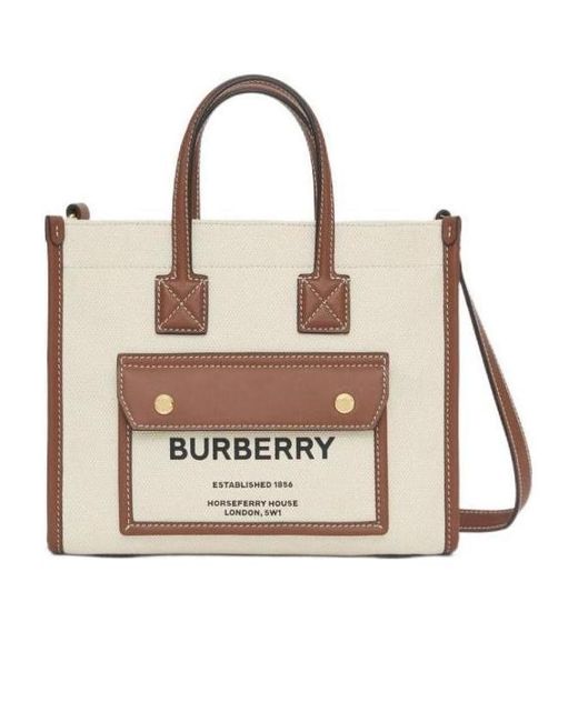 Burberry Natural Logo Printed Mini Freya Tote Bag