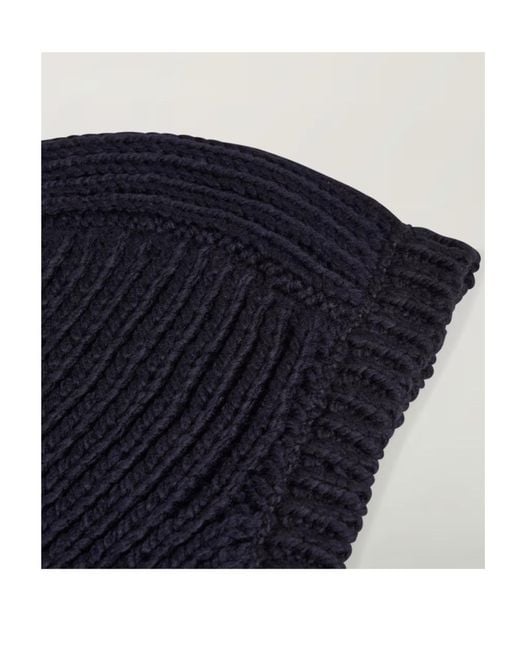 Y-3 Blue Logo Embroidered Knitted Hood for men