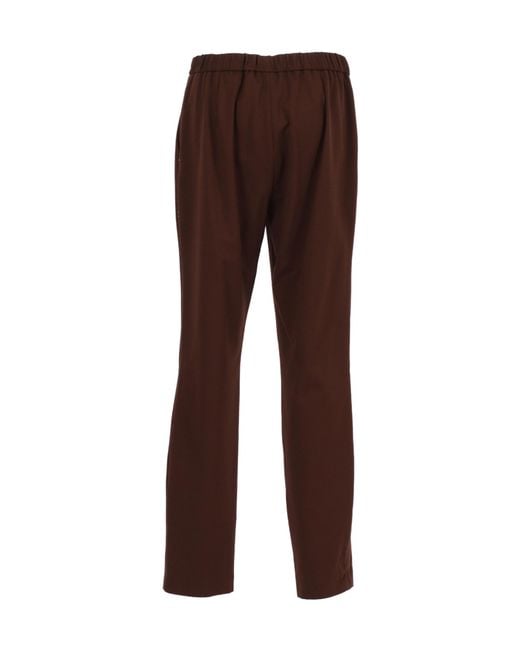 Fabiana Filippi Brown Pleated Drawstring Straight Leg Trousers