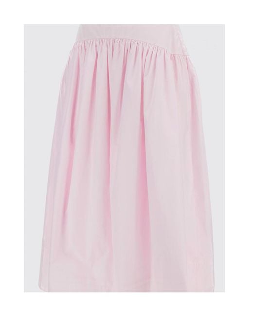 Simone Rocha Pink Pleated Midi Skirt