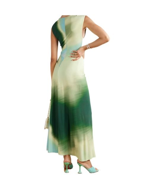 Jonathan Simkhai Green Acacia Tie-Dyed Ruched Stretch-Jersey Midi Dress