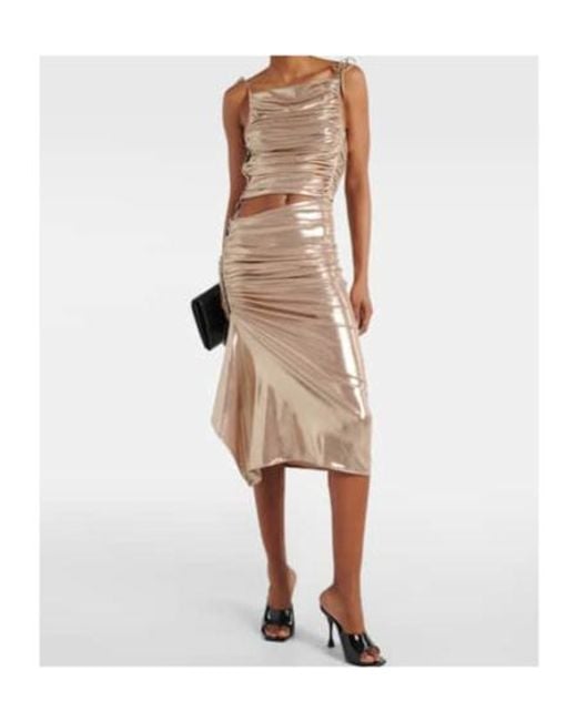 Maticevski Natural Neroli Ruched Midi Skirt