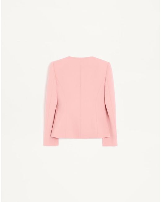 Valentino Pink Bow Detailed Ruched Jacket