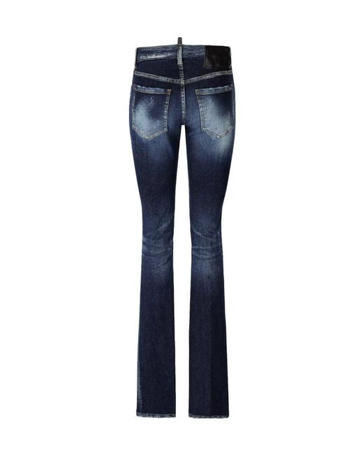 DSquared² Blue High-Waisted Flared Jeans