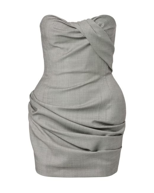Magda Butrym Gray Off Shoulder Dress