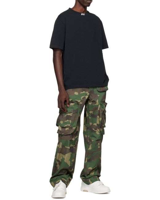 Heron Preston Blue Logo Embroidered Crewneck T-Shirt for men