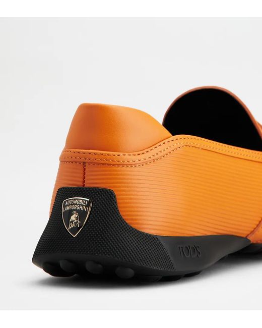 Tod's Orange Round-Toe Loafers for men
