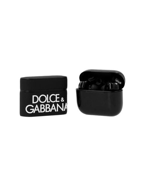 Dolce & Gabbana Black Microinjection Logo Airpods Case for men
