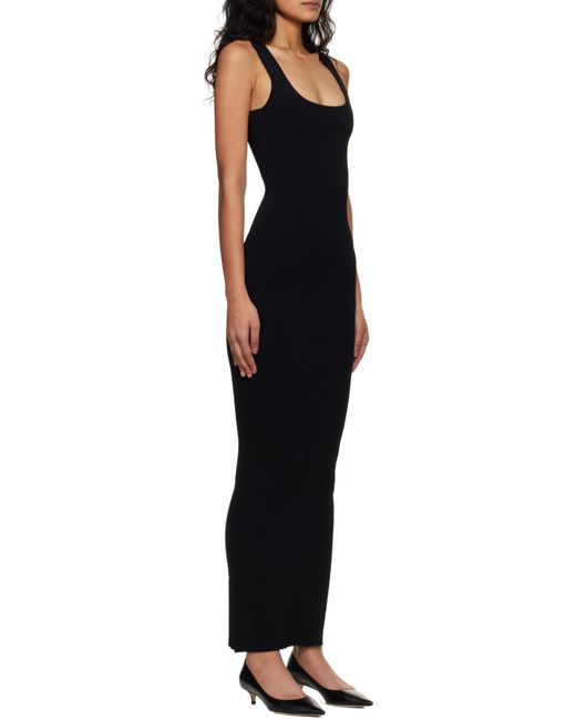Entire studios Black Square Neck Midi Dress