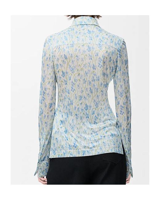 Loewe Blue Satin Jersey Shirt