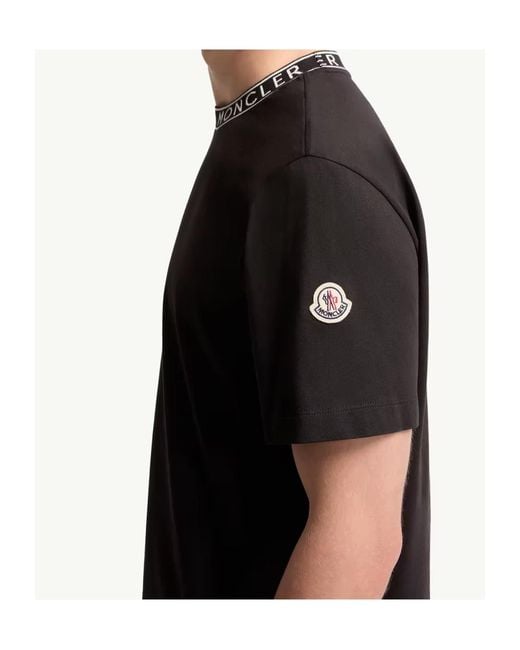 Moncler Black Logo-Trimmed T-Shirt for men