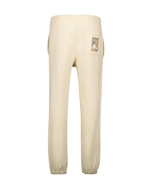 Burberry Natural Check Pattern Elastic Waist Jogging Pants for men