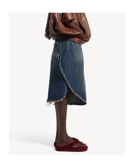 Balenciaga Blue Distressed Tulip Bermuda Shorts