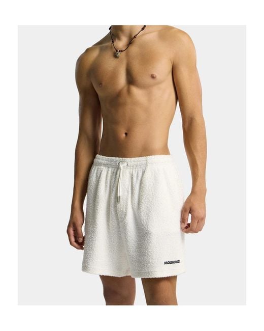 DSquared² White Drawstring Shorts for men