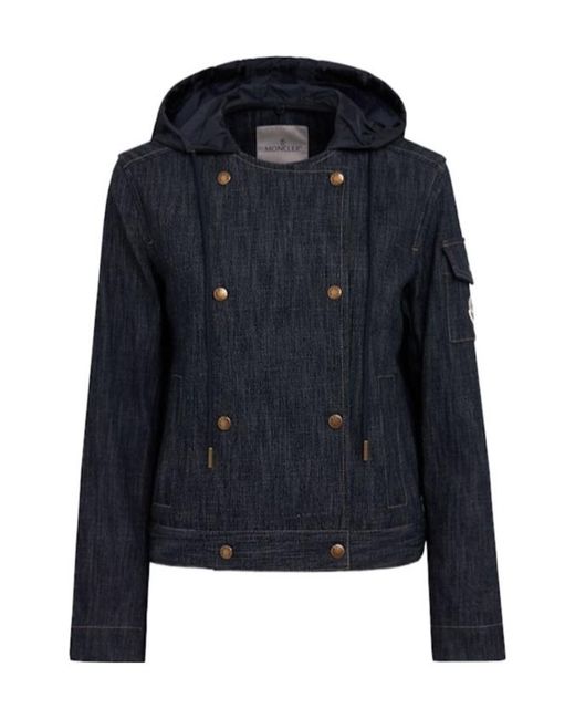 Moncler Blue Diervilla Cotton Blend Denim Jacket