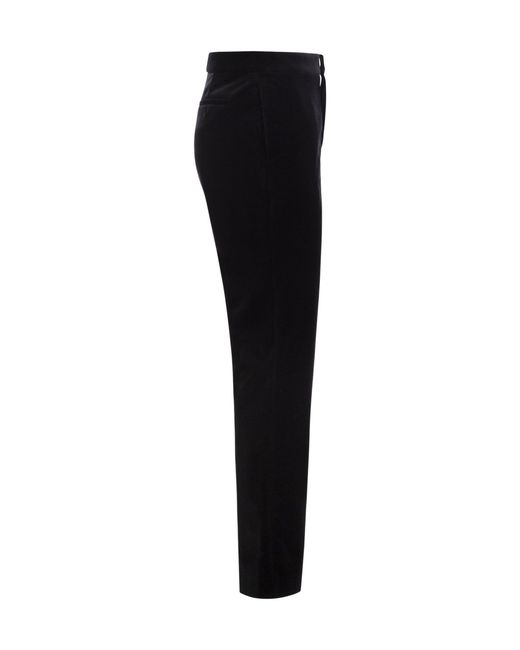 Fabiana Filippi Black Straight-Leg Velvet Trousers