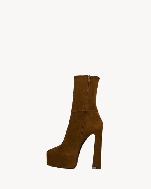 Saint Laurent Brown Niko Platform Boots