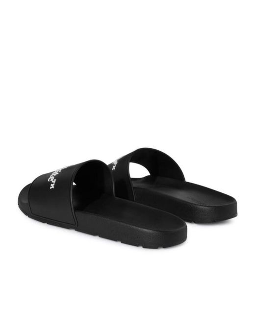Off-White c/o Virgil Abloh Black Bookish Logo-Print Slides for men