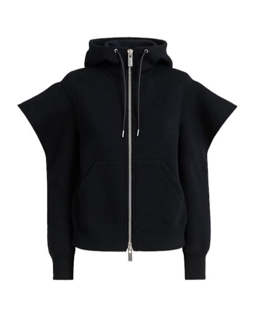 Sacai Black Sponge Cotton Blend Hoodie
