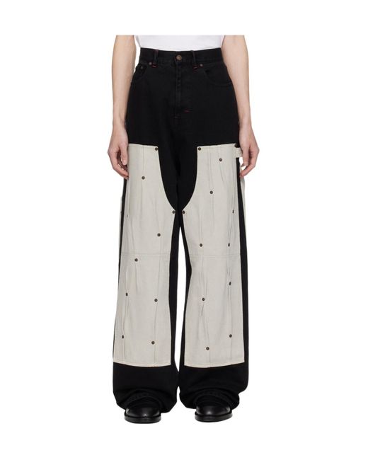 Kusikohc White Belt-Loop Jeans for men