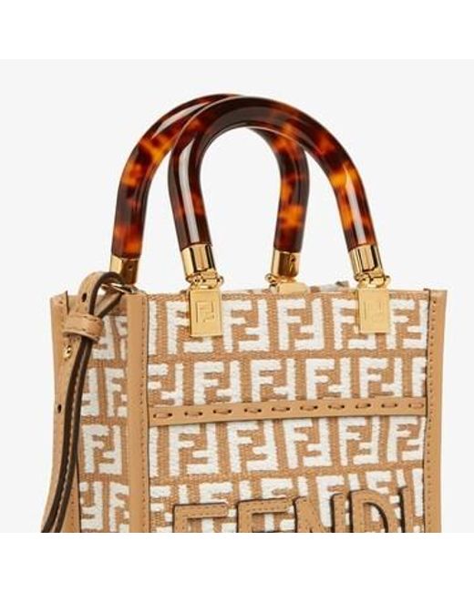 Fendi Natural Mini Sunshine Shopper Bag