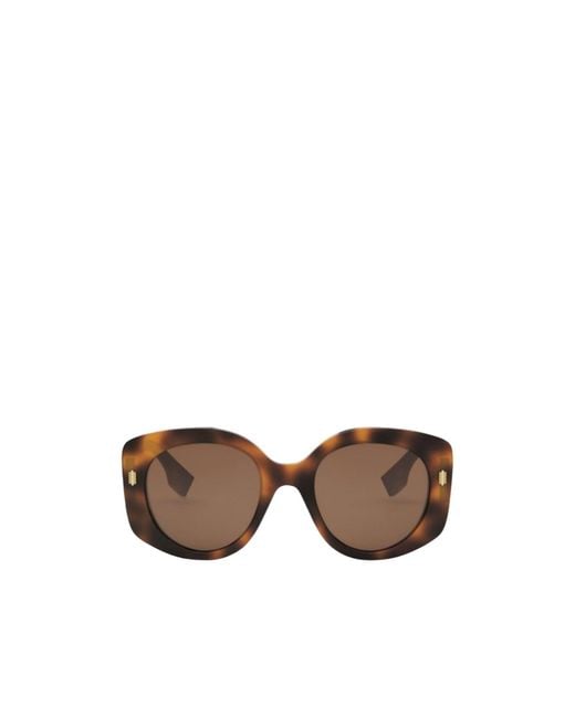 Fendi Brown Eyewear Round Frame Sunglasses for men