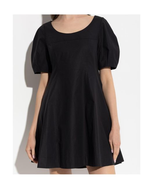 Theory Black Puff-Sleeve Dress