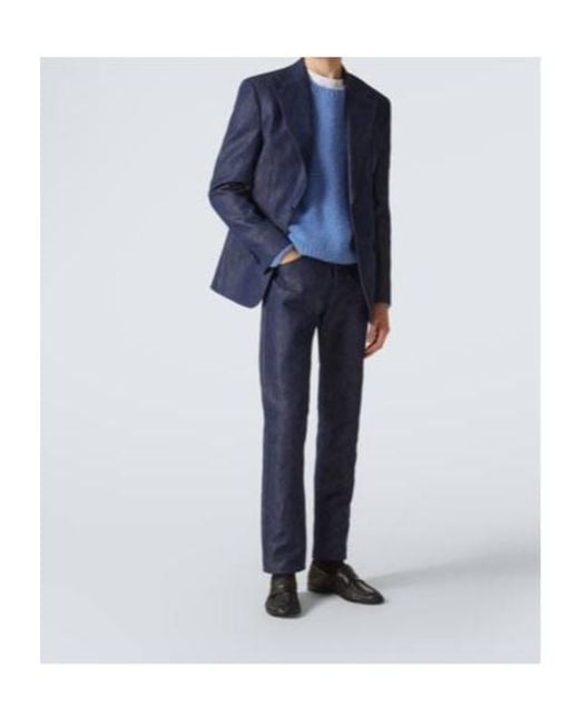 Gabriela Hearst Blue Cotton And Linen Blazer for men