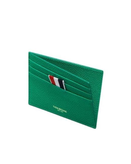 Thom Browne Green Pebble-Leather Cardholder for men