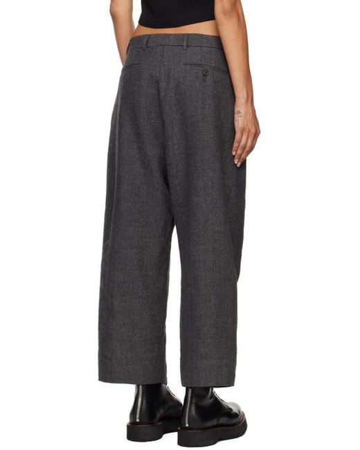R13 Black Wide Pleated Pants
