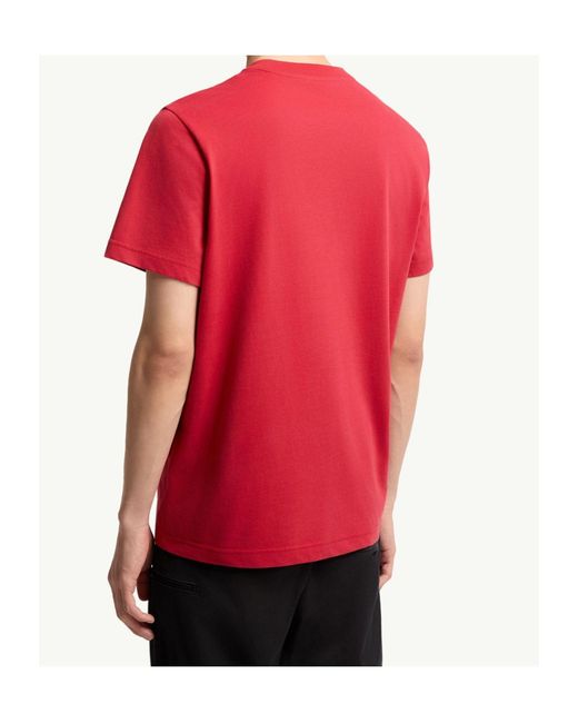 Moncler Red Logo Cotton Jersey T-Shirt for men
