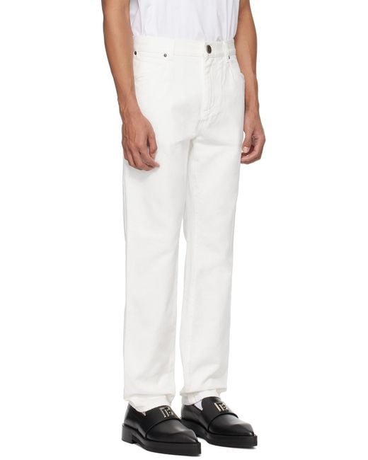 Balmain White Mid-Rise Slim-Fit Jeans for men