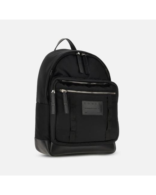 Hogan Black Logo Embossed Zip-Around Backpack for men