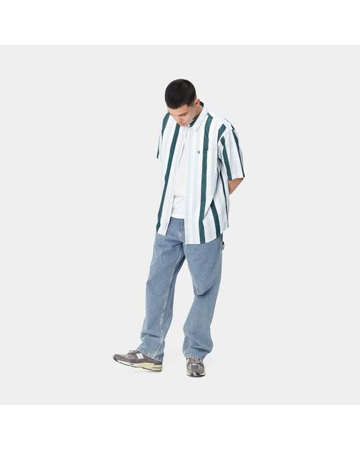Carhartt Blue Smith Button-Down Jeans Pants for men