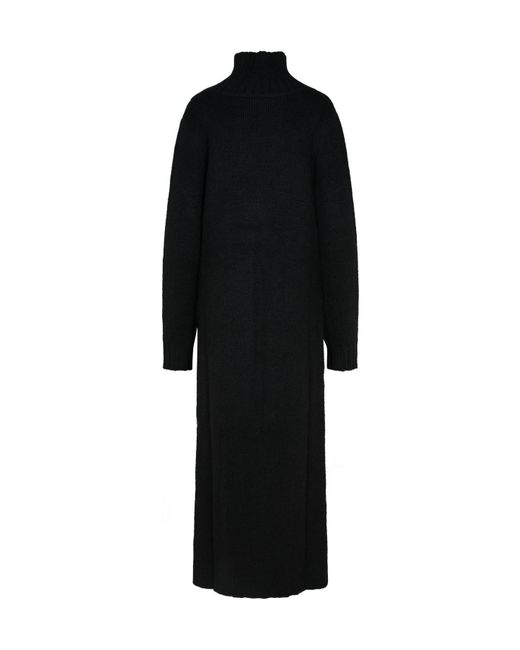 Jil Sander Black High-Neck Knitted Dress