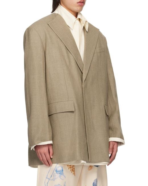 Jil Sander Brown Tailored Jacket for men