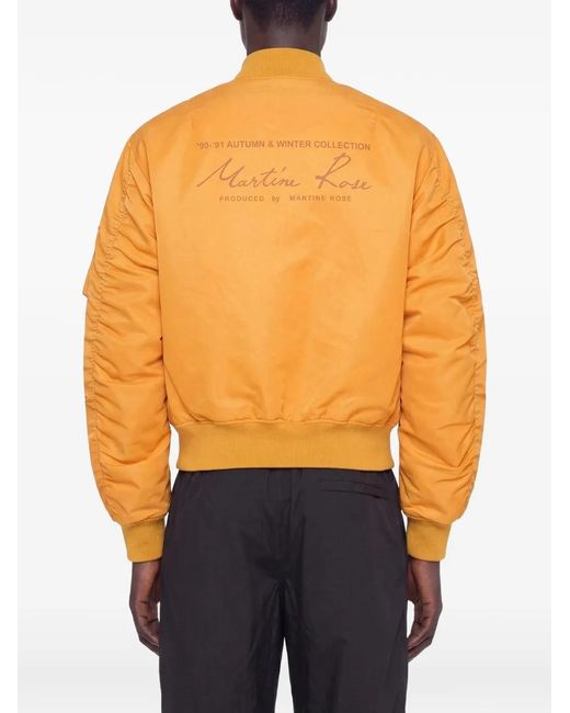 Martine Rose Orange Zip-Up Bomber Jacket for men
