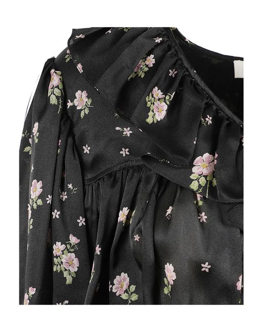 Chloé Black Maxi Top With Ruffles