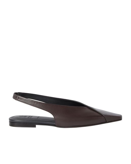 Brunello Cucinelli Brown Calfiskin Slingback Flats