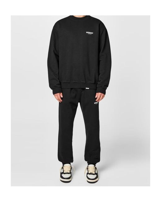Represent Black Logo Track Pants for men