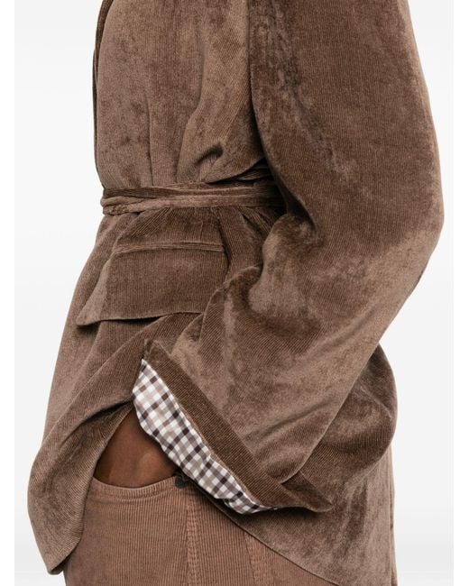 Brunello Cucinelli Brown Belted Corduroy Blazer