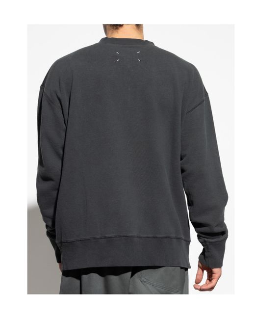 Maison Margiela Gray Half-Zip Cotton Sweatshirt for men